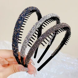 Hairband antiderrapante com strass para mulheres, headband de cristal, aro, acessórios de cabelo, cabelo doce decorar, moda