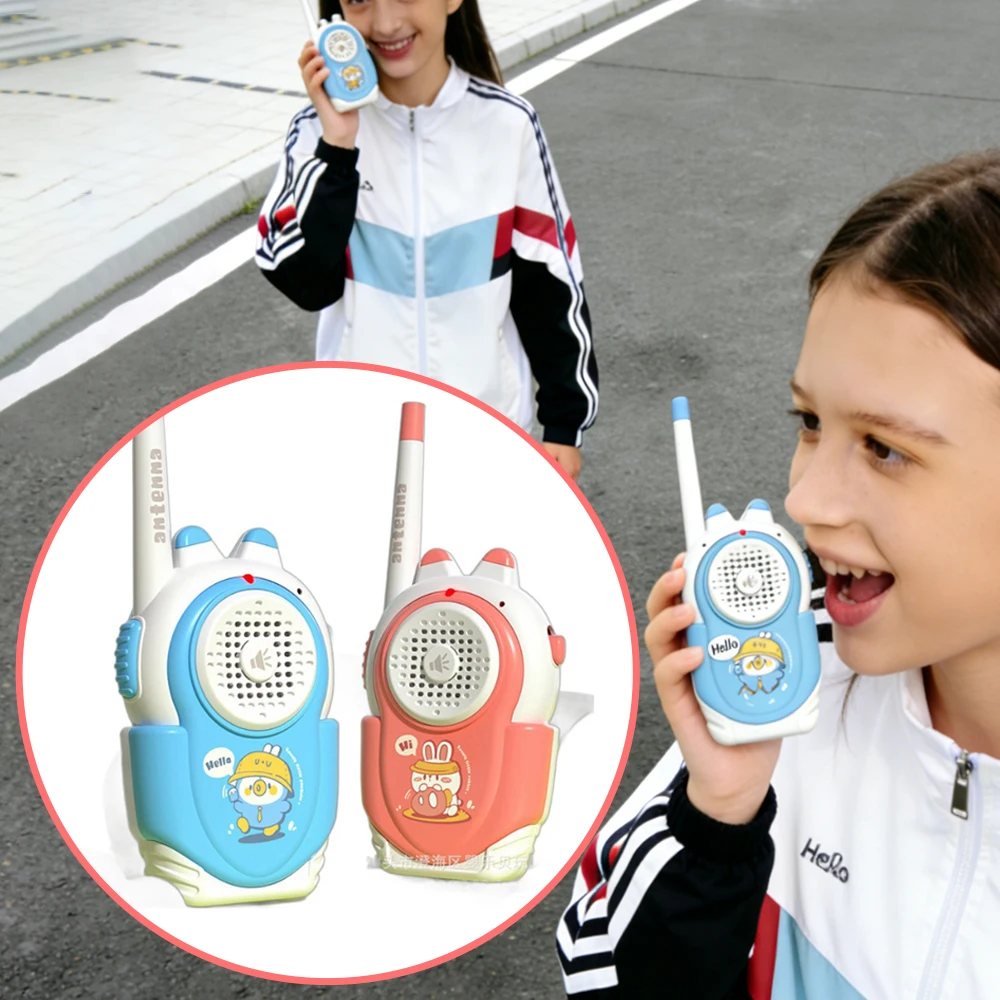 2 قطعة الاطفال اسلكية تخاطب يده جهاز الإرسال والاستقبال اللاسلكي الهاتف البيني لعب أطفال لطيف أرنب لمسافات طويلة هدايا عيد الميلاد