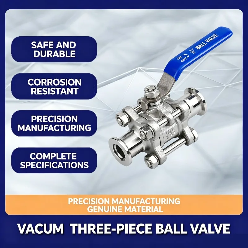SUS 304 316L Stainless Steel Sanitarry Full Port Shut Off Ball Valve Homebrew KF 16 25 40 50 Vacuum Ferrule