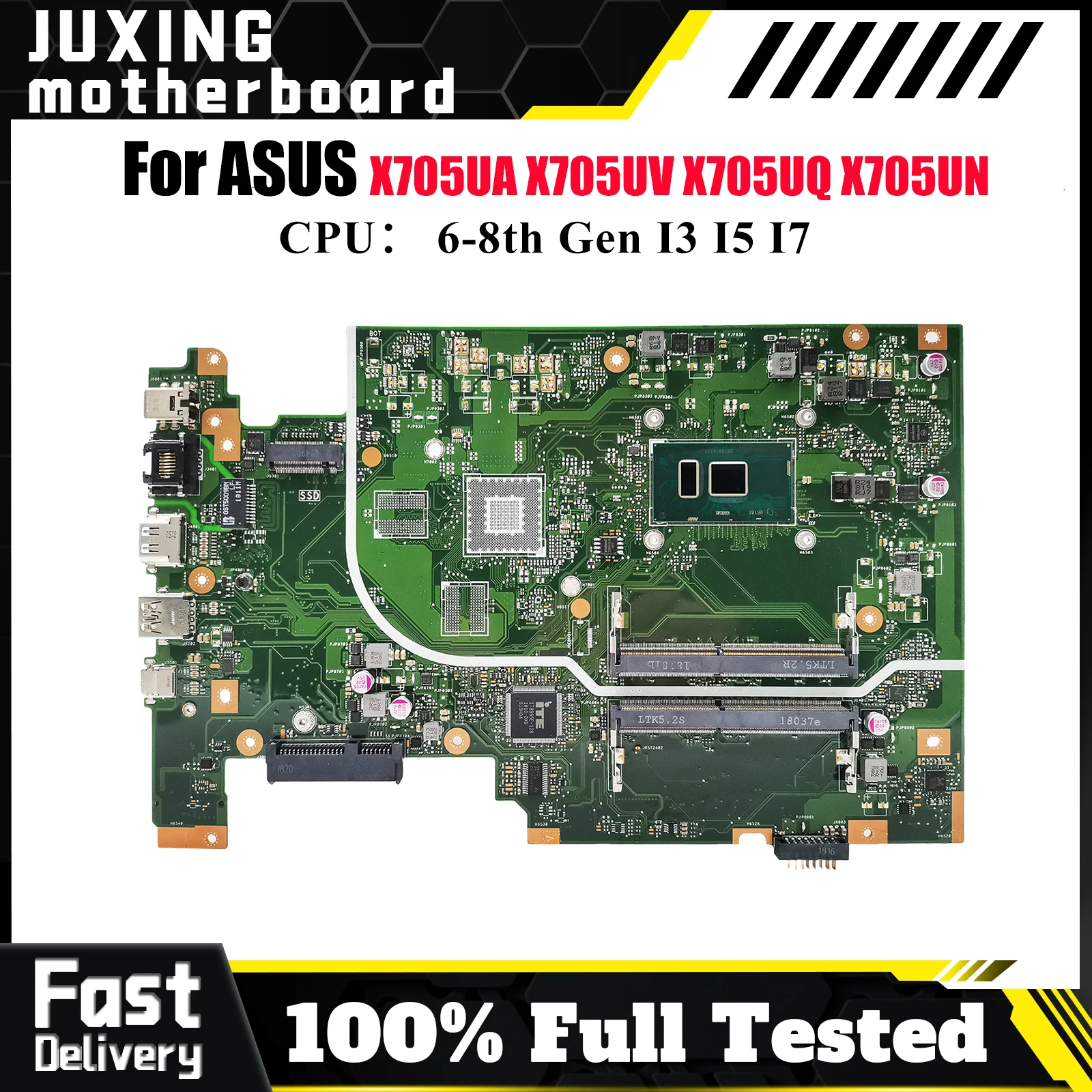 

X705UA Материнская плата для ноутбука ASUS VivoBook X705UF X705UBP X705UN X705UQ X705UNR X705UB X705U X705UV Материнская плата с процессором I3 I5 I7