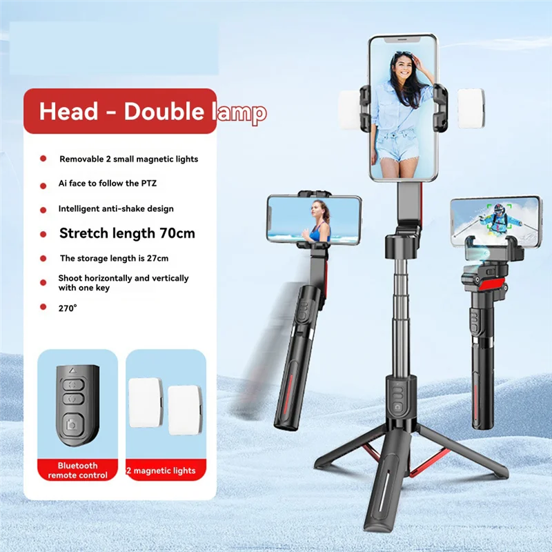 A32T-Auto Ai Face Tracking Selfie Stick Tripod 360 Auto Rotation Follow Gimbal Stabilizer Selfie Stick حامل هاتف