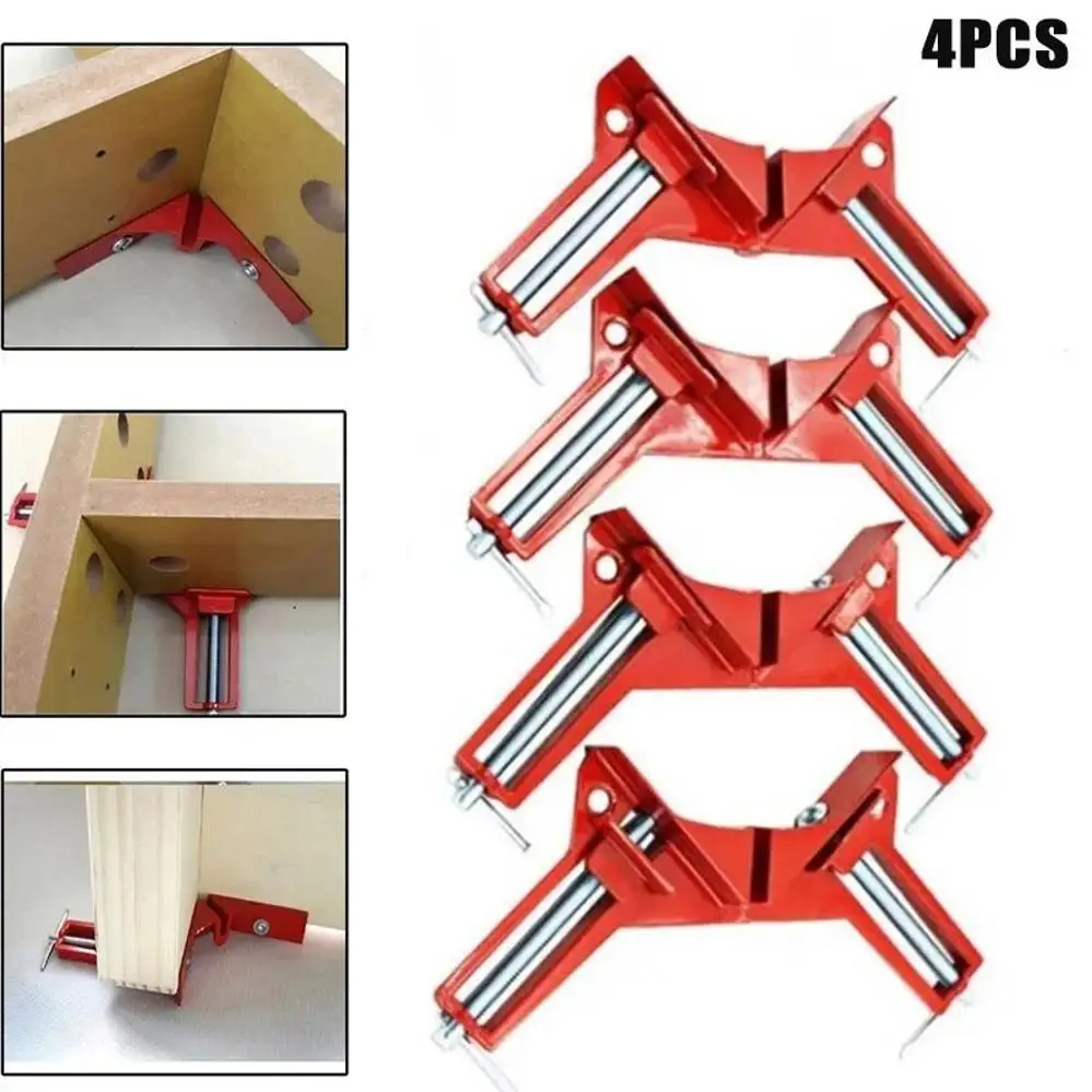 4 Pcs 90 Degree Angle Clamps Carpentry Frame DIY Glass Clamps Angle Clamps Hand Tools Degree Toggle Clamps For Woodworking