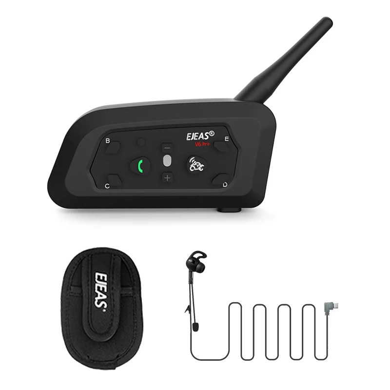 AliExpress EJEAS V6C RPO In-Ear Full Duplex Headset  Wireless 1200M BT Interphone Professional Football Referees Helmet Bicycle Intercom