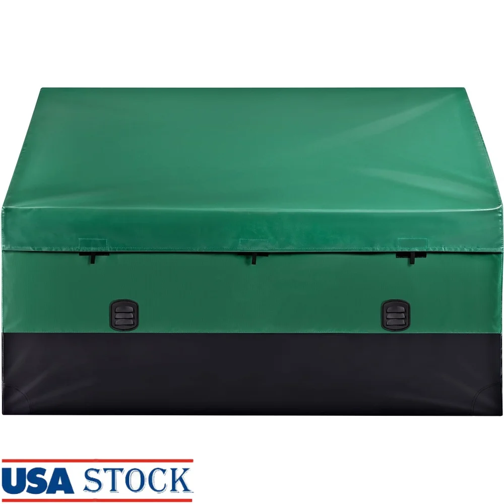 Caja de almacenamiento para exteriores, lona de PE impermeable de 230 galones, marco galvanizado, contenedor de cubierta portátil, jardín, Patio, piscina