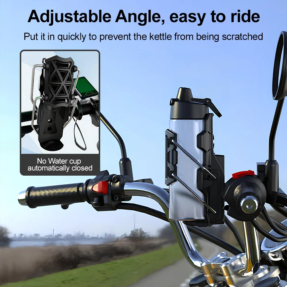 360° Rotation Bike Cup Holder Universal for MTB Road Cycling Motorcycle Motorbike Adjustable Handlebar Mount Water Bottle Cage image 4