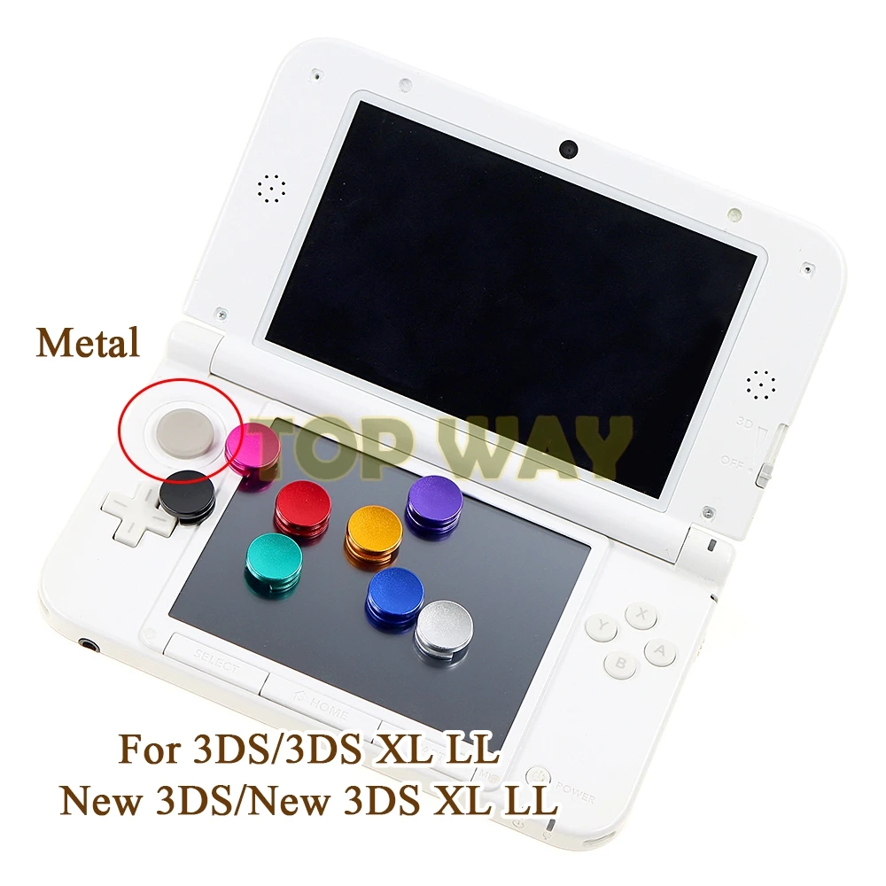 2 قطعة غطاء عصا التحكم التناظرية المعدنية ل 3DS/3DS XL عصا الإبهام غطاء مقبض دائرة الوسادة غطاء التناظرية ل جديد 3DS/NEW 3DSXL LL