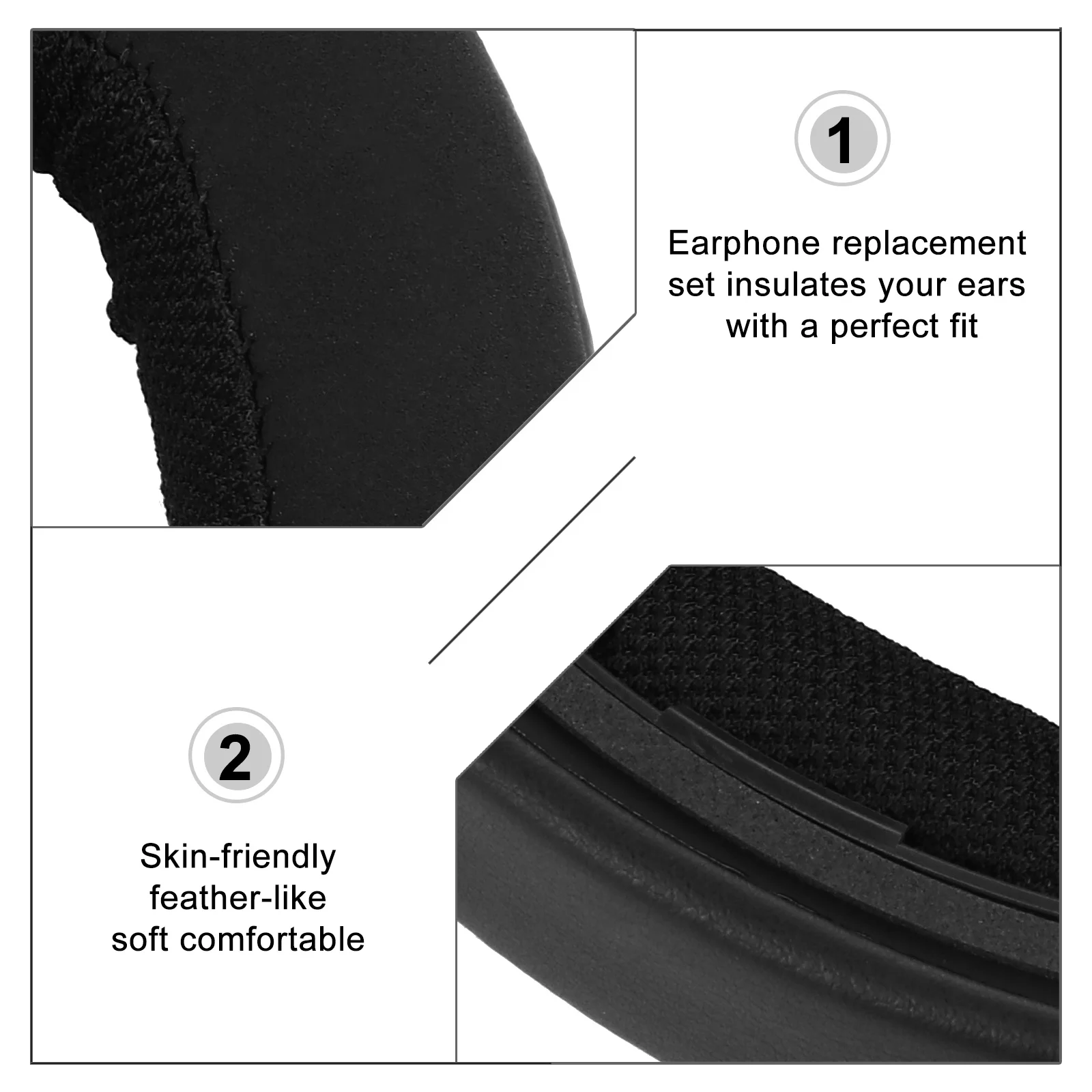 

Earphone Case Replacement Pads Cushions Headset Noise Isolation Earpads High Quality