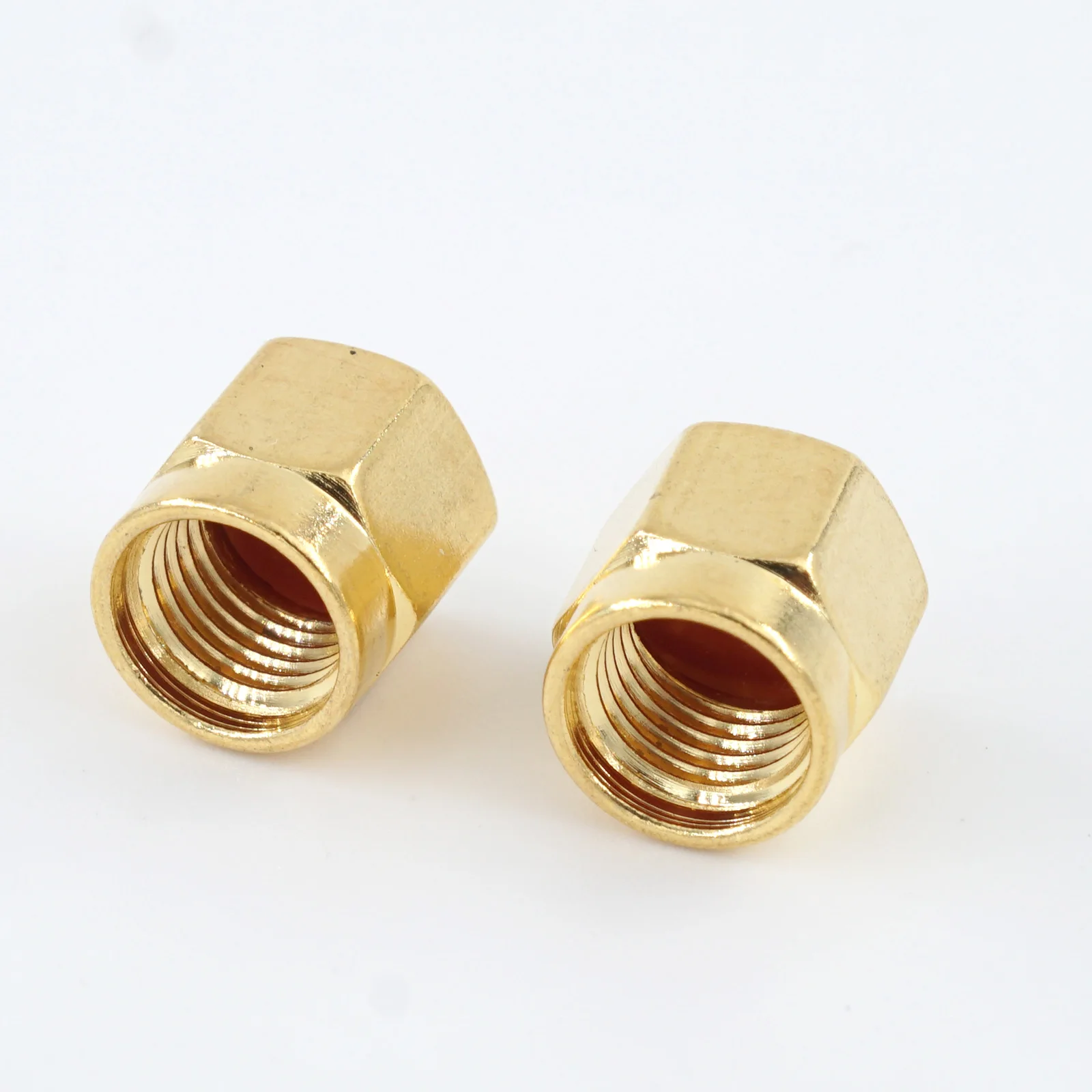 2PCS SMA Female Dust Cap Resistor With Chain RF coaxial Terminator Protective Cover Brass Adapters Nickel & Gold plating