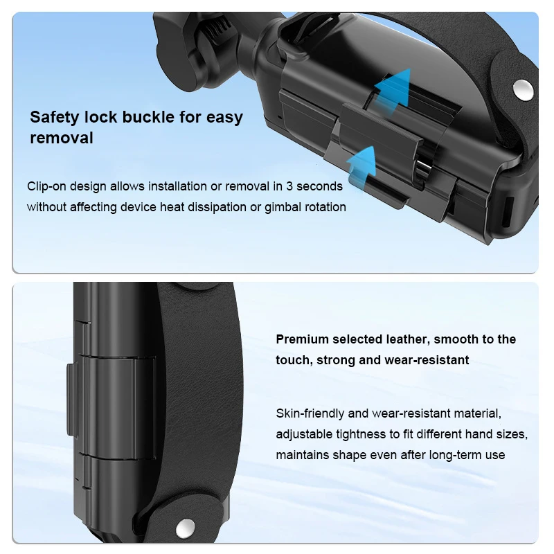 

Expansion Protective Frame Adapter Mount for DJI Osmo Pocket 4/3 with Cold Shoe Port,Anti Slip Wrist Strap & Snap On Lock Design