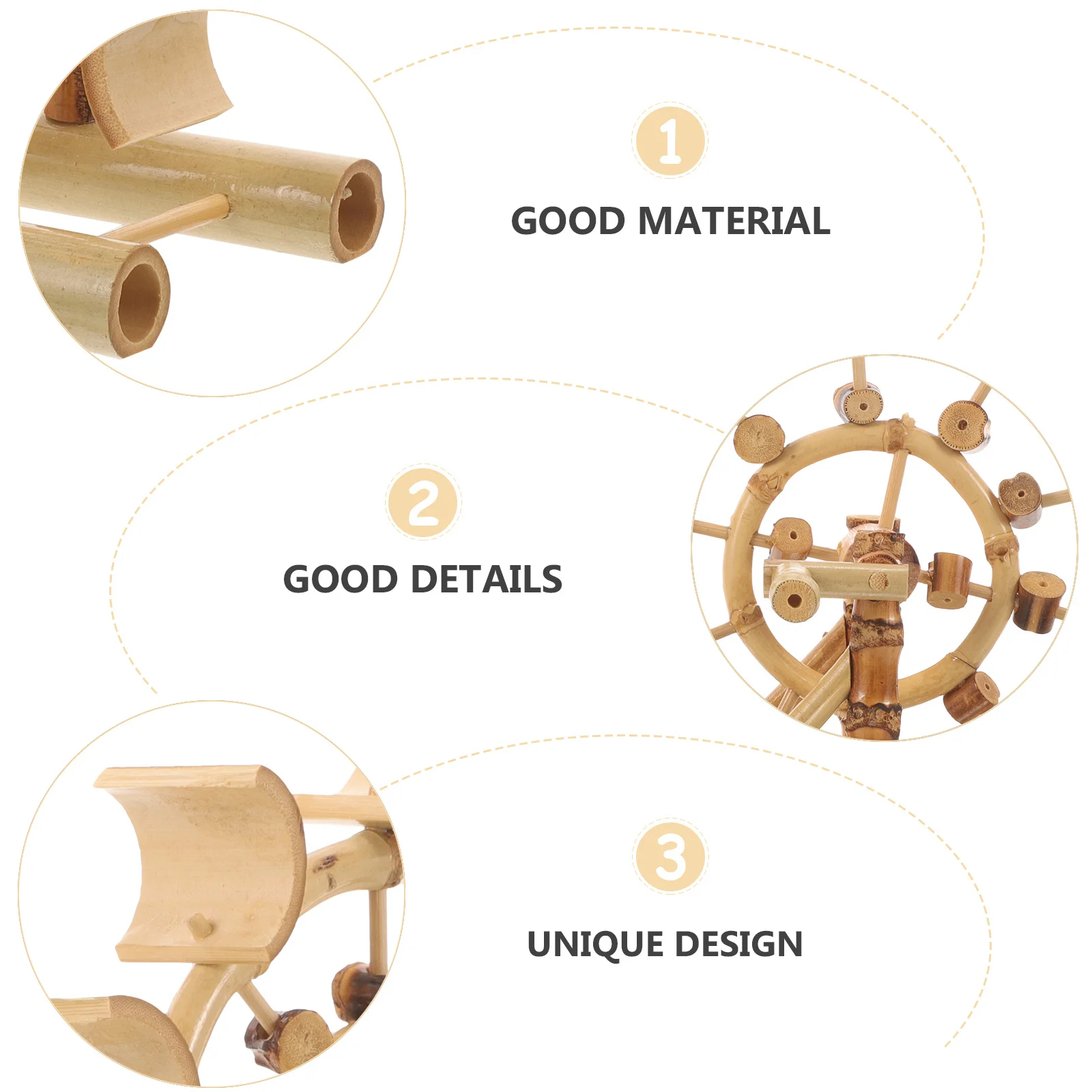 

Bamboo Water Wheel Tabletop Decoration Handmade Desktop Ornament Unique Waterwheel Bamboo Craft Home Decor Watercart Model