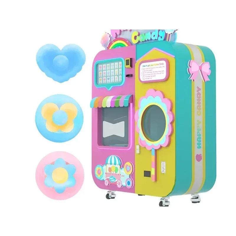 Full Automatic Cotton Candy Machine With Sugar Coin Operated Cotton Candy Vending Machine