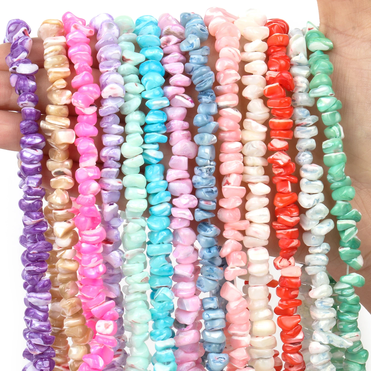 

Trendy Natural Shell Beads Multicolor Irregular Mop Mother of Pearl Loose Beads for Jewelry Making DIY Charm Bracelet Necklace