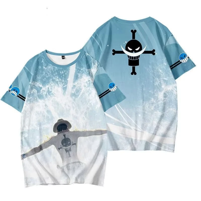 

2026 Summer 3D Print Ocean Sentiment Style One Piece Ace T-Shirt Men Women Anime Graphic Tee Breathable Quick Dry Casual Tops