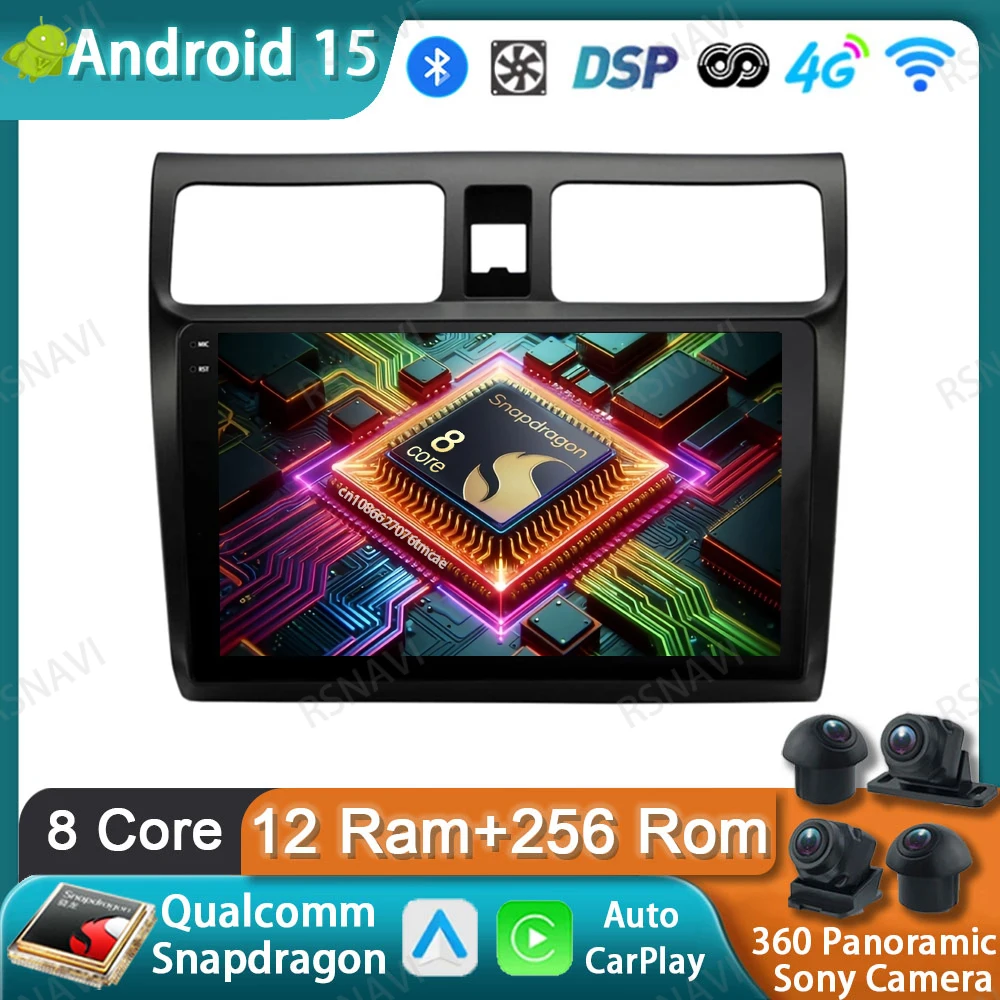 

Car Radio Android 15 For Suzuki Swift 2003-2010 Qualcomm DSP Wireless Carplay Auto BT GPS Head Unit Multimedia Navigation 4G LTE
