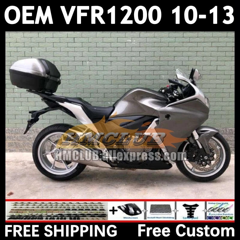 Injection For HONDA metallic grey VFR1200 VFR 1200 RR CC 87No.76 VFR-1200 10 11 12 13 VFR1200RR 2010 2011 2012 2013 OEM Fairings