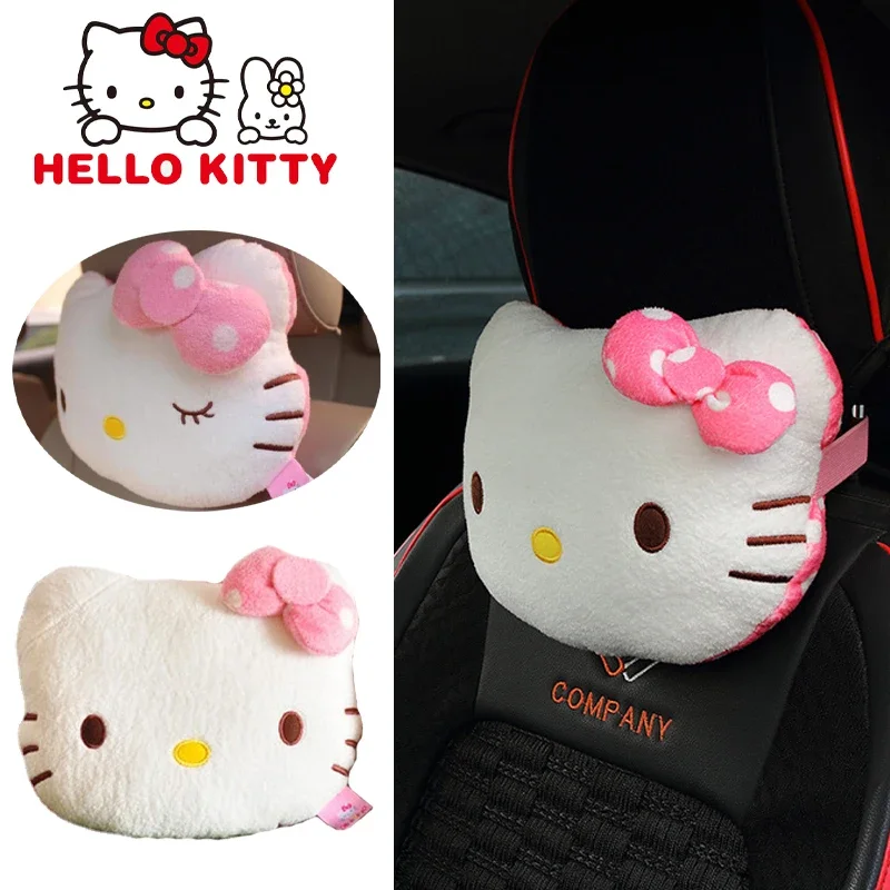 Hello Kitty Car Headrest Car Neck Pillows Cute Cartoon Plus for All Vehicles Automobiles Interior Decoration Accessories Gift