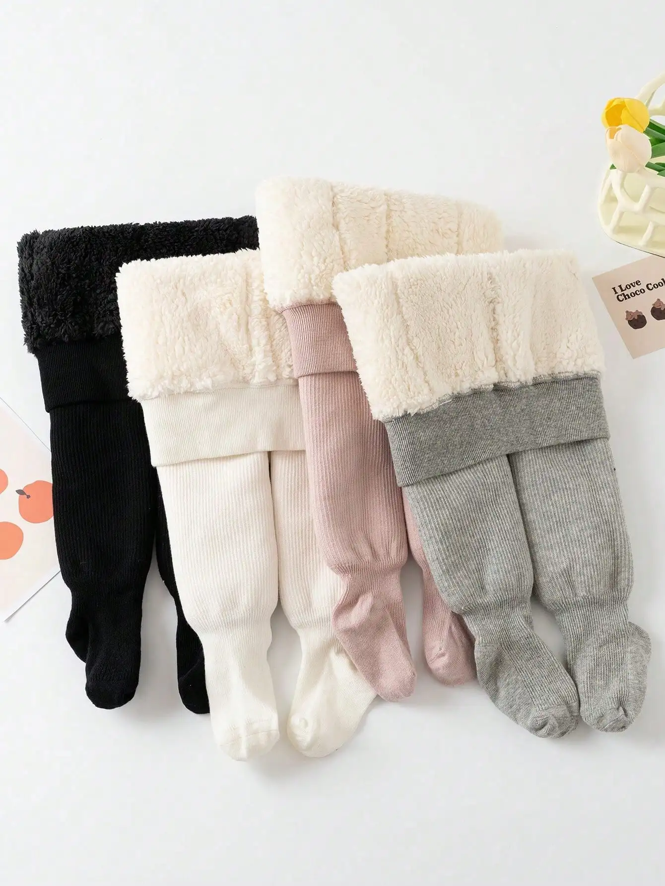1 set of warm children's pantyhose suitable for girls aged 0-10, children's winter underwear, girls' winter leggings, suitable u image 2
