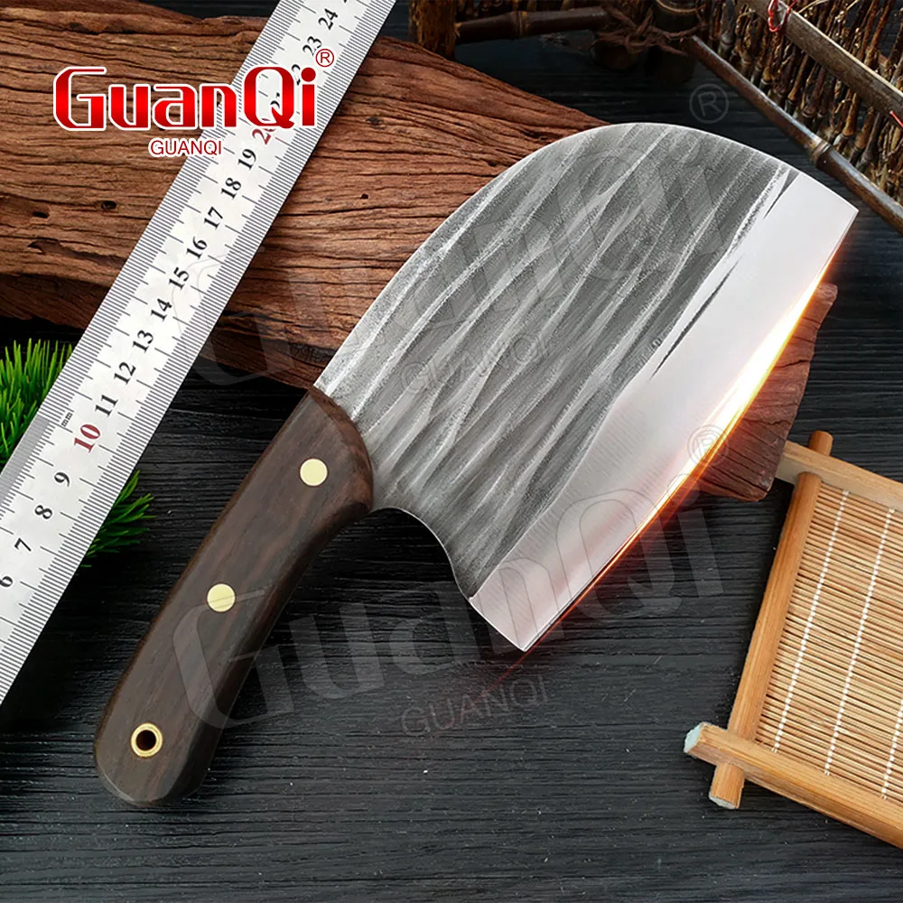 

6 Inch Handmade Butcher Knife High-carbon Clad Steel Meat Cleaver Super Cutting Knife With Wenge Wooden For Kitchen Chef Cooking