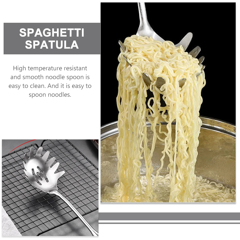 Cuchara para espagueti de acero inoxidable, cuchara para Pasta de cocina con mango largo, colador de fideos, accesorio de cocina práctico