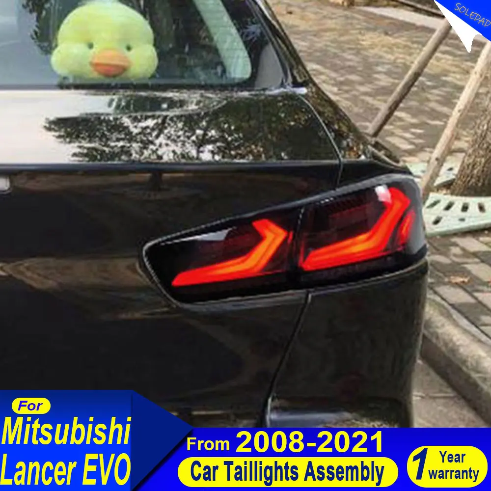 Car RGB Tail Lamp For Mitsubishi Lancer EVO EX 2008-2021 RGB Brake Reverse Sequential Turn Signal Lamps Taillights Assembly - view 3
