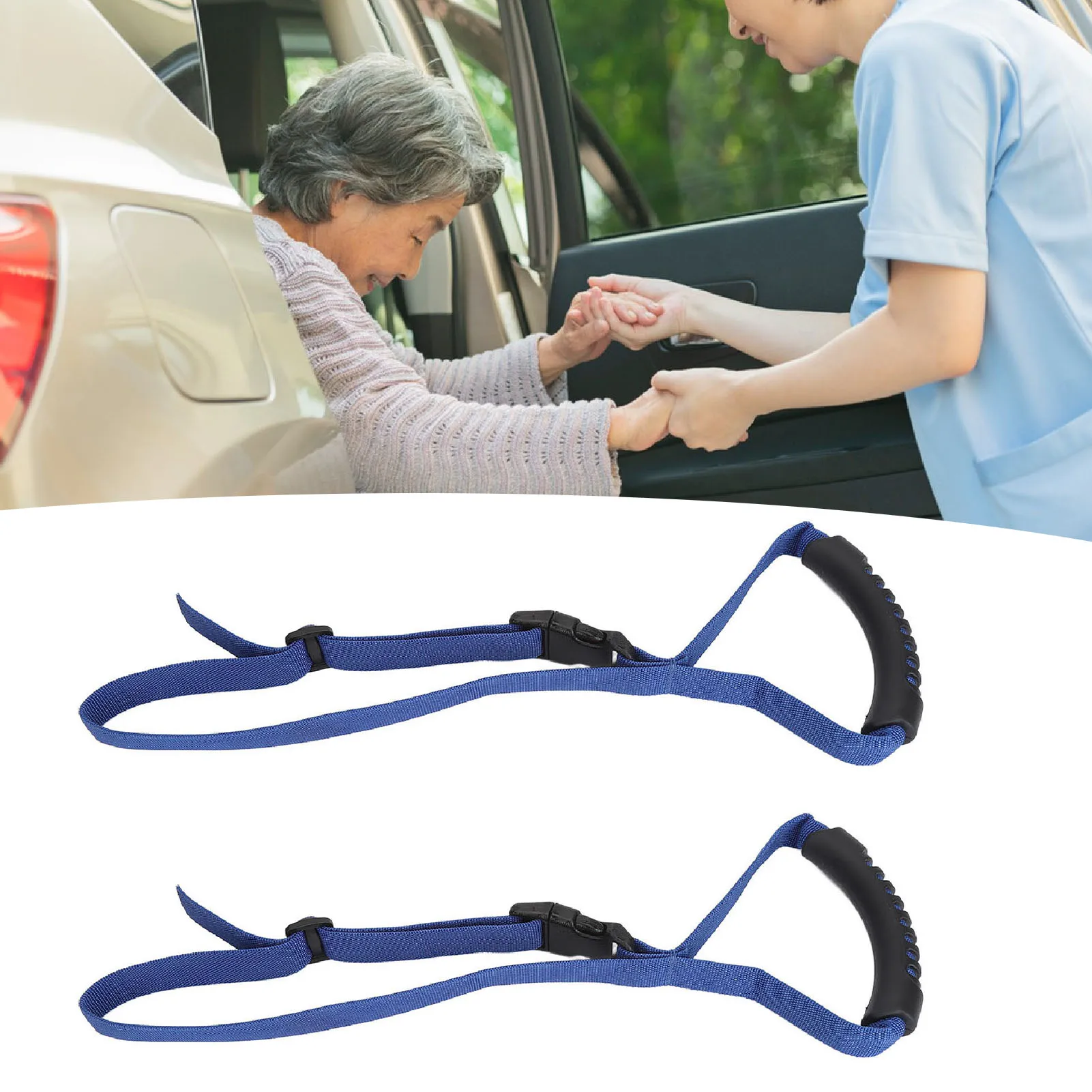 2pcs Car Safety Grab Handle Ergonomic Adjustable Auto Vehicle Support Grab Bar Standing Mobility Aid for Elderly