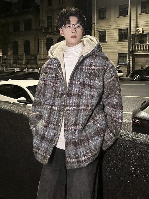 

TANGZ Studio Men's Hooded Thiened Fce Cotton Jaet Winter Coat Long Sve Polyester Casual American Sle