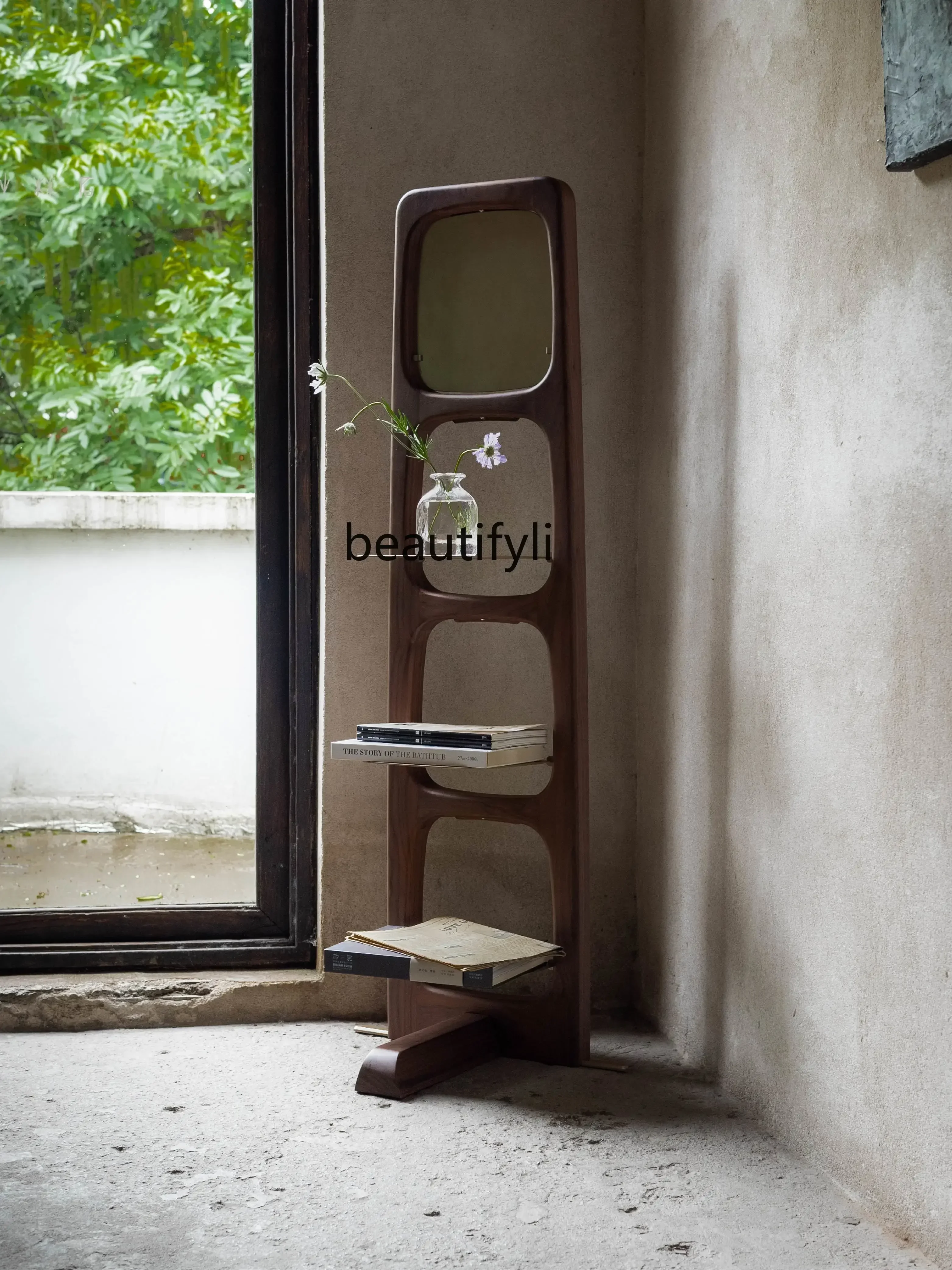 

SS ss7486 Solid wood shelf, sofa back bookshelf, screen partition, floor bookshelf in the corner of the living room