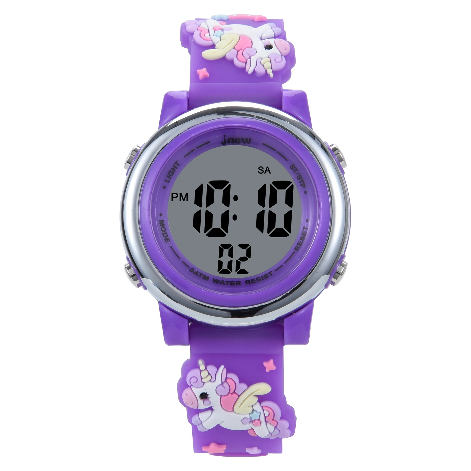 IP68 Waterproof Crianças Relógio Eletrônico 3D Cartoon Colorido Luminous Unicorn Pony Led Sports Crianças Crianças Relógios Presente