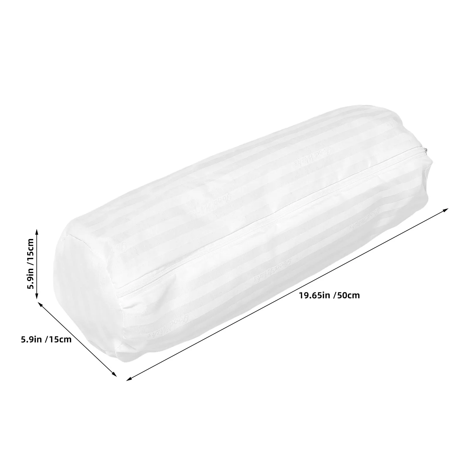 2pcs Cervical Neck Roll Pillow Cover White Cylinder Bolster Pillowcase With Zipper Removable Round Throw Case Cover For Sofa Bed