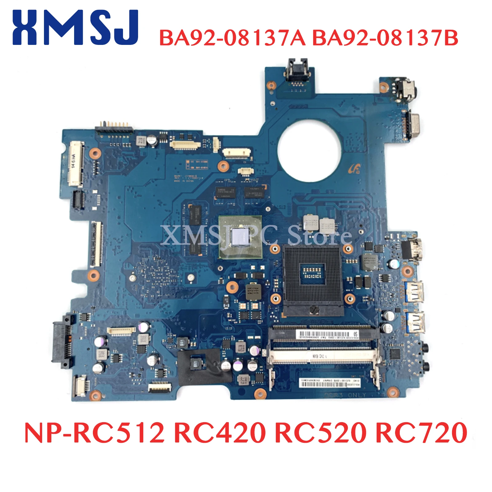 

XMSJ For Samsung NP-RC512 RC420 RC520 RC720 BA92-08137A BA92-08137B Laptop Motherboard HM65 DDR3 GT525M GPU Main Board