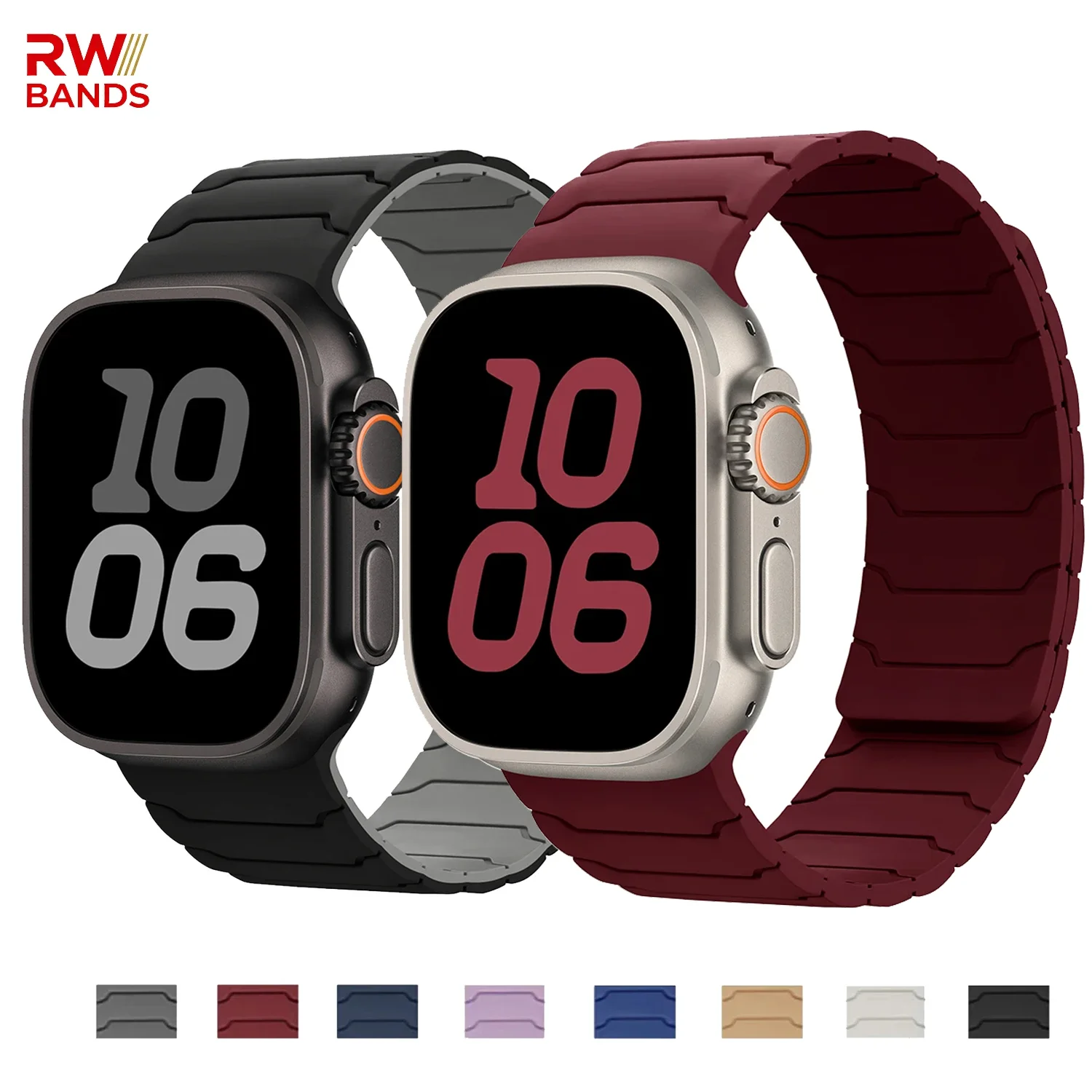 Magnetisches Silikon-Ersatzarmband für Apple Watch 46mm 44mm 42mm 40mm 41mm 45mm 49mm, für IWatch Ultra 3 Series 11 10 9 8 7 6 5