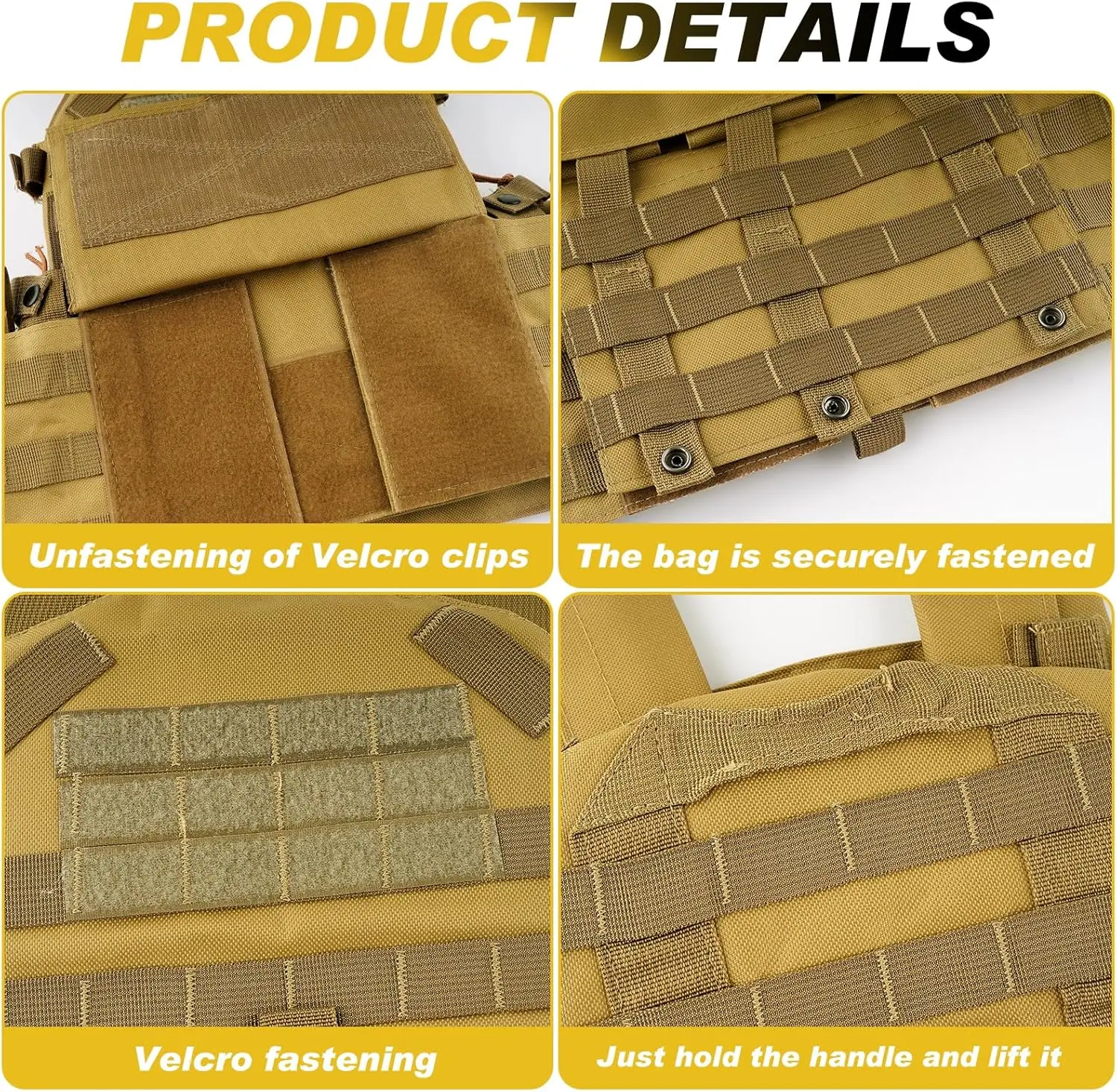 مجموعة سترة تكتيكية للرجال مع قناع قفاز قبعة، سترة Airsoft Paintball سريعة الإصدار معدات حماية للصيد والرماية في الهواء الطلق #5