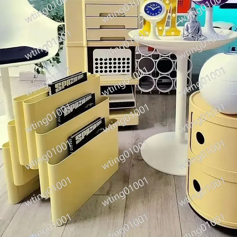Nordic Bookshelf with Portable 6 Pockets Mid Century Floor Magazine Rack Ins Style Decoration Book and Magazine Storage