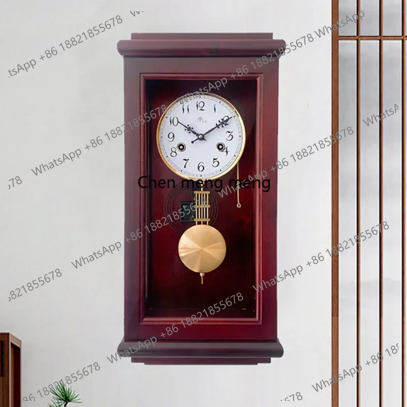 Vintage Digital Wall Clocks Time Reporting Wood Pendulum Table Clock Mechanical Automatic Movement Living Room Design Decorative