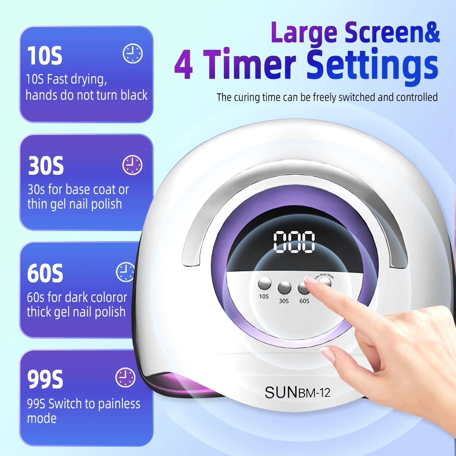 72LED Lampada per asciugare manicure 300W UV LED Essiccatore per unghie Gel polimerizzante Smalto per unghie con timer intelligente Strumenti professionali per salone di bellezza