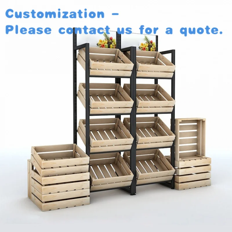custom.Kainice Customized Fruits and Vegetables Supermarket Shelf Black Retail Counter Display Shelf Display Show