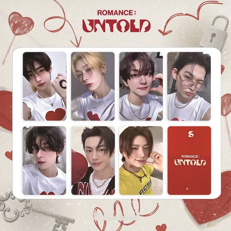 Novo álbum ROMANCE UNTOLD Photocards, HD Impresso Cartões Lomo, JUNGWON HEESEUNG JAKE NI-KI Fans Coleção Presente, 7pcs