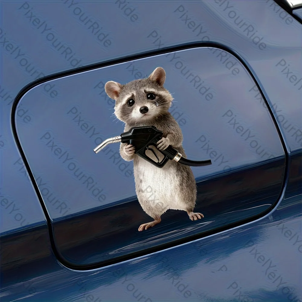 Sad Cat Work Hard Sticker 1PC Funny Emo Cat Vinyl Decal Waterproof Car Fuel Tank Cap Auto Decor