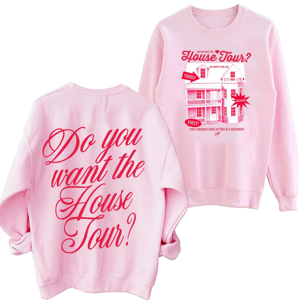 سويت شيرت سابرينا كاربنتر هل تريد جولة البيت هاراجوكو بياقة دائرية وأكمام طويلة وغطاء للرأس كبير الحجم #3