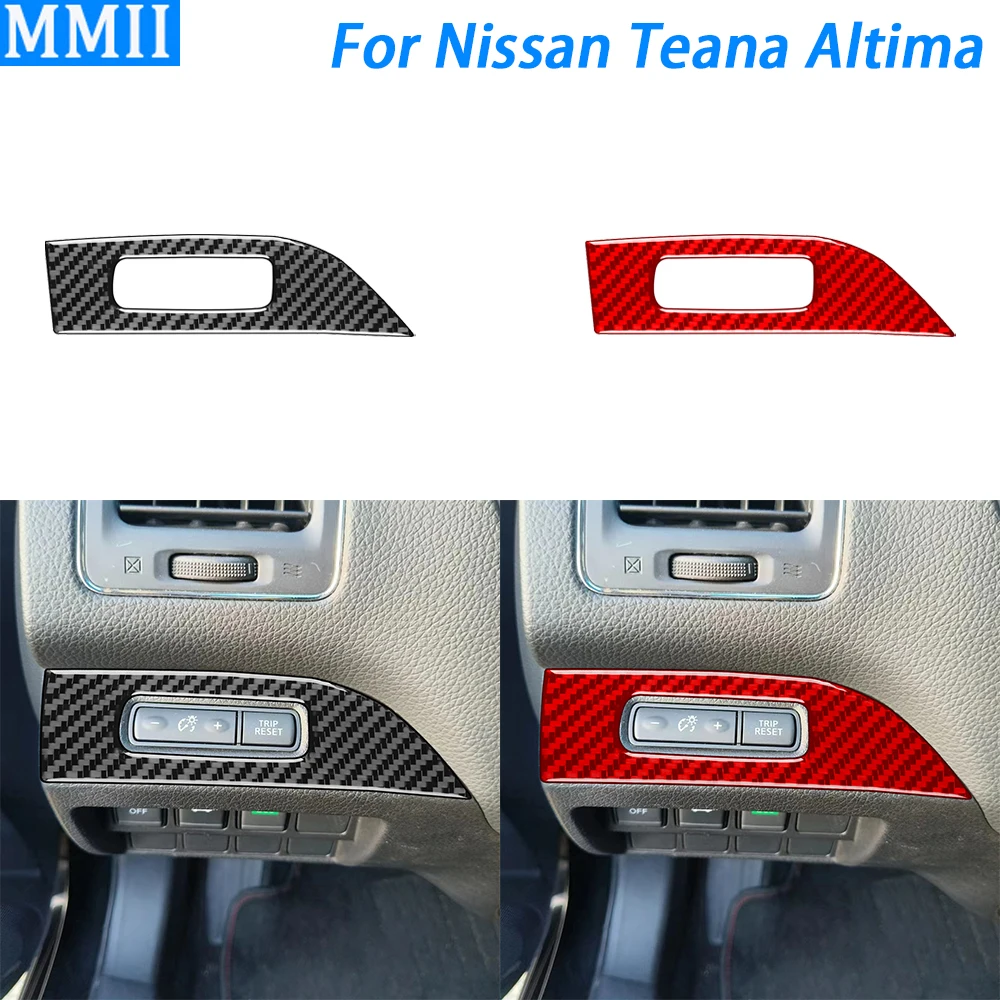 

For Nissan Teana Altima 2013-2018 Carbon Fiber Driver Trip Reset Switch Button Cover Car Interior Decoration Accessories Sticker