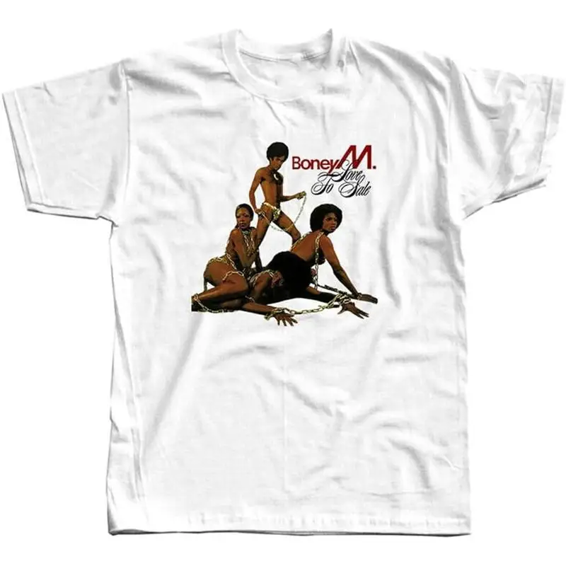 

Vtg Boney M Love for Sale Cotton White Men Full Size T Shirt AA1333