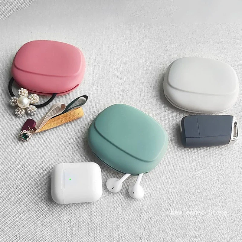 Silicone Wired Headphone Storage Bag Simple Portable Coin Purse Data Cable Organizer