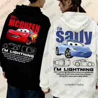 Autumn Winter New Lightning Mcqueen & Sally Print Couple Hoodies For Men Women Cotton Long Sleeve Sweatshirt Casual Oversize Top