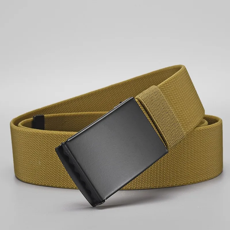 Beliebter Nylon-Gürtel mit glatter Schnalle, gewebter elastischer Bund, taktische Outdoor-Militär-Trainingsjeans für Herren, vielseitiger Gürtel – Detail 3