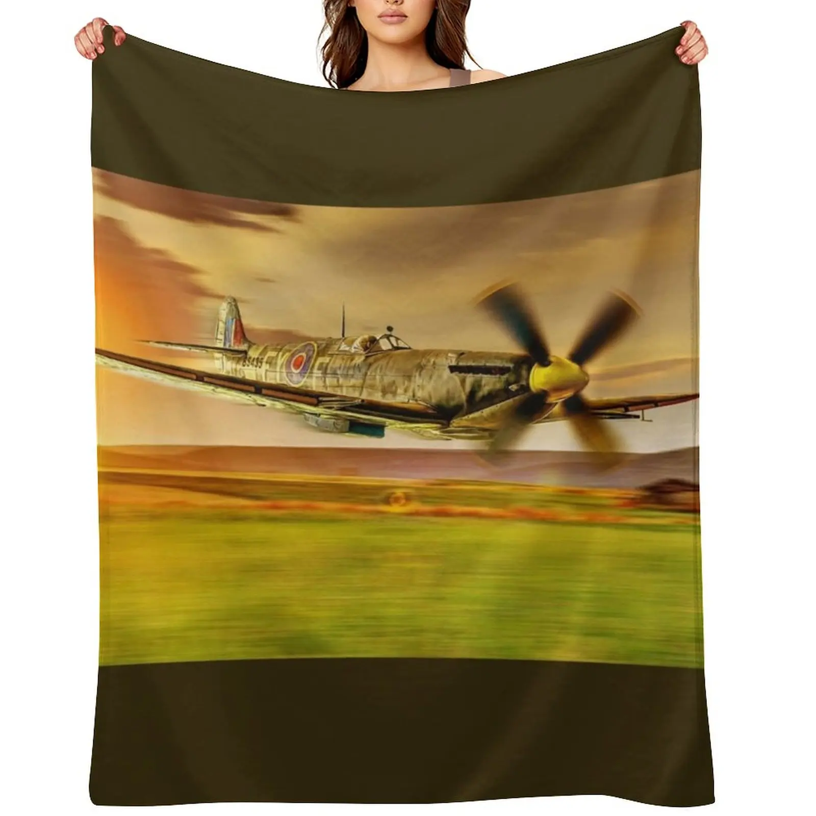 

Spitfire Flying Low 01 Throw Blanket sofa bed blankets ands for winter Decoratives Blankets