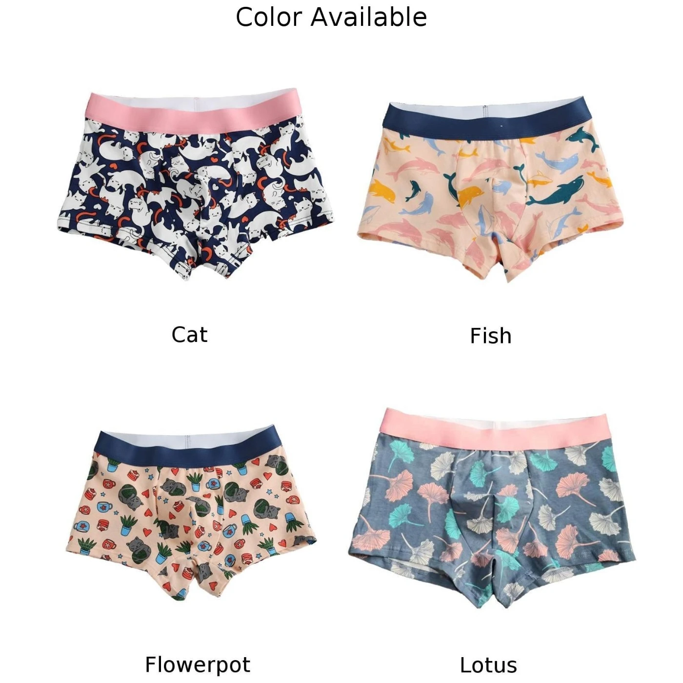 Intimo moda Boxer Intimo 1 pz Per tutte le stagioni Spiaggia Traspirante Stampa di cartoni animati Cotone casual setoso