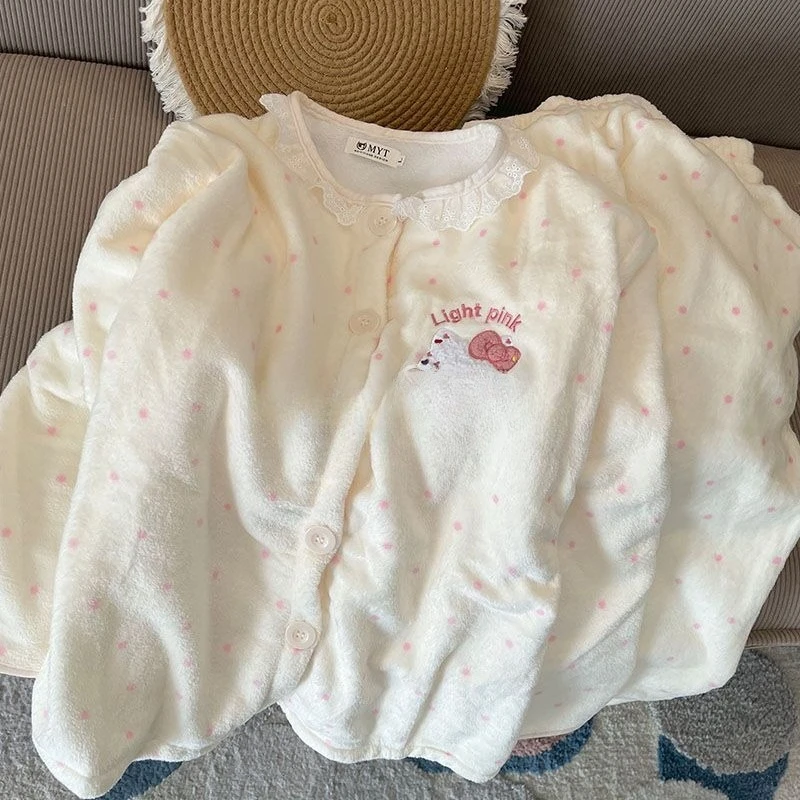 الأصفر مرحبا كيتي منامة للفتيات ربيع الخريف الشتاء سميكة المخملية طويلة الأكمام دعوى لطيف الدافئة لباس خارجي ملابس المنزل