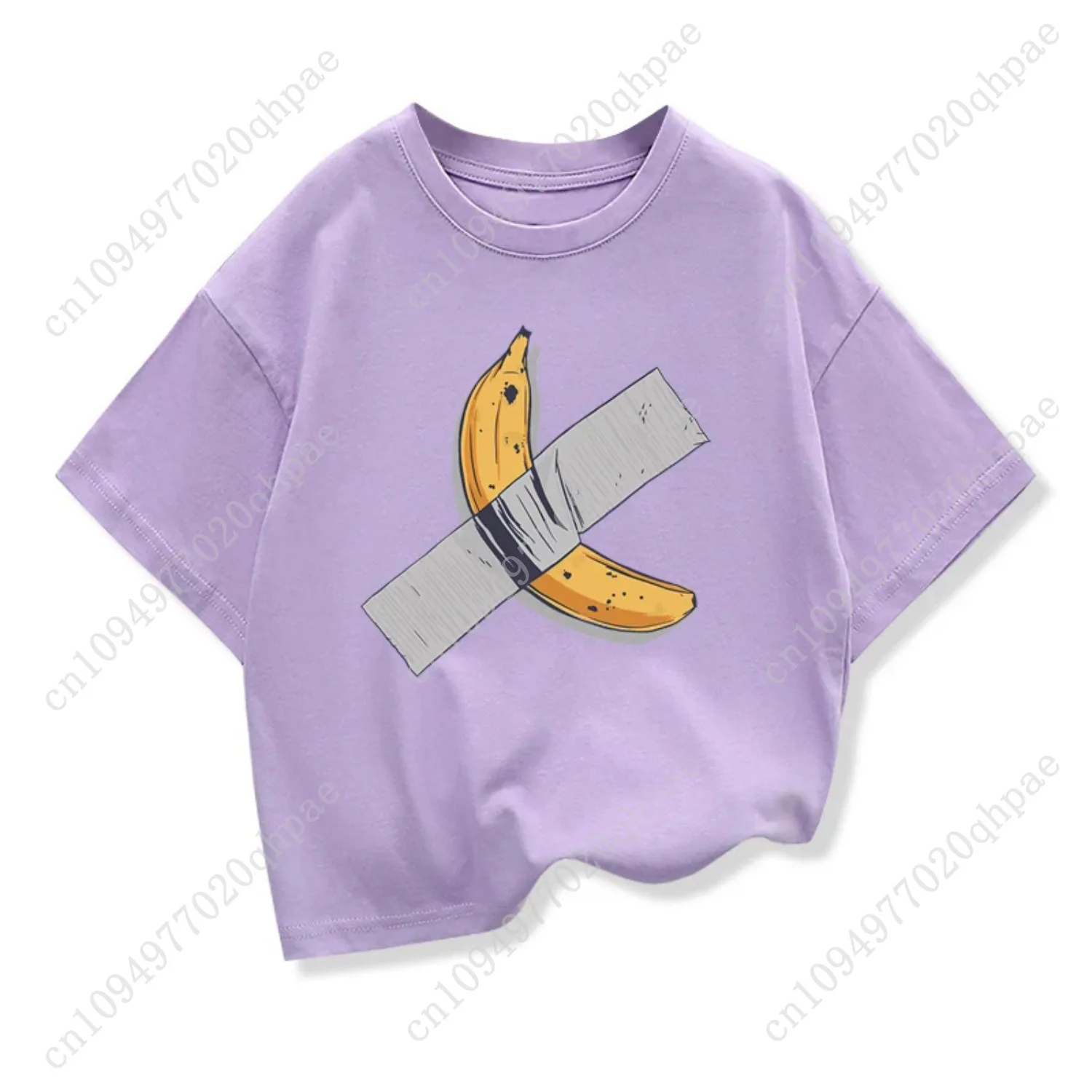 ملابس الأطفال الموز على الحائط جرافيك أطفال أزياء قصيرة الأكمام تي شيرت تصميم شعبي للأطفال Crewneck فضفاض القطن تيز #4
