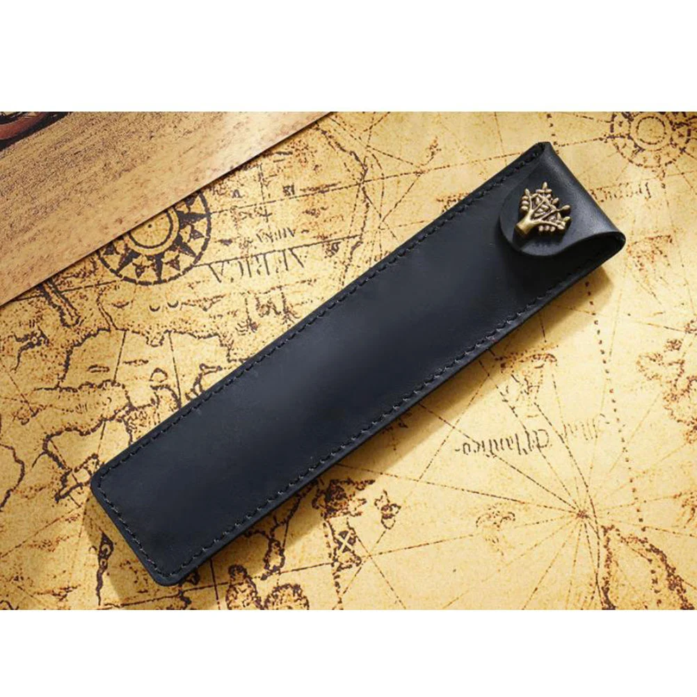 

Fountain Pen Sleeve Holder Pouch Cover Vintage Black Purse Bag Pencil Case Portable