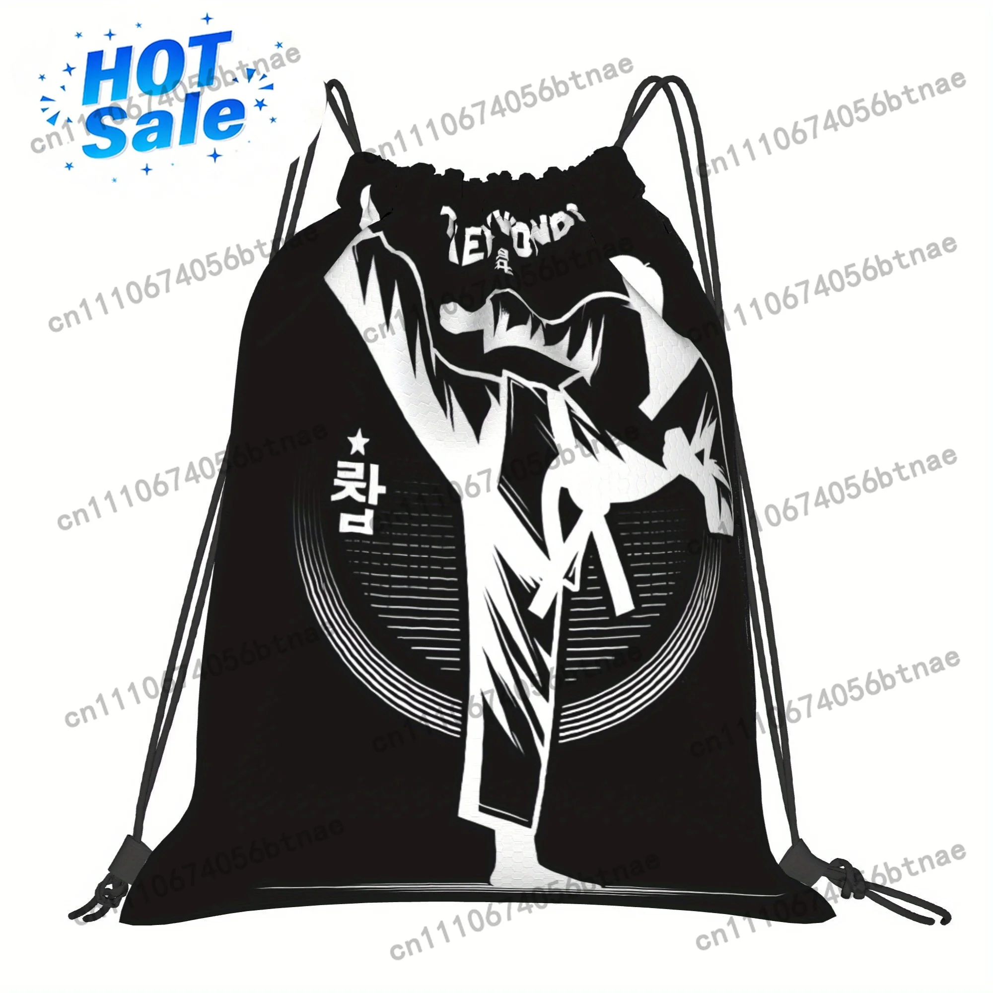 Taekwondo Kick Urban Inspired Drawstring Bag with Simple Lines, A Go to Companion for Students, Creatives, or Everyday Errands